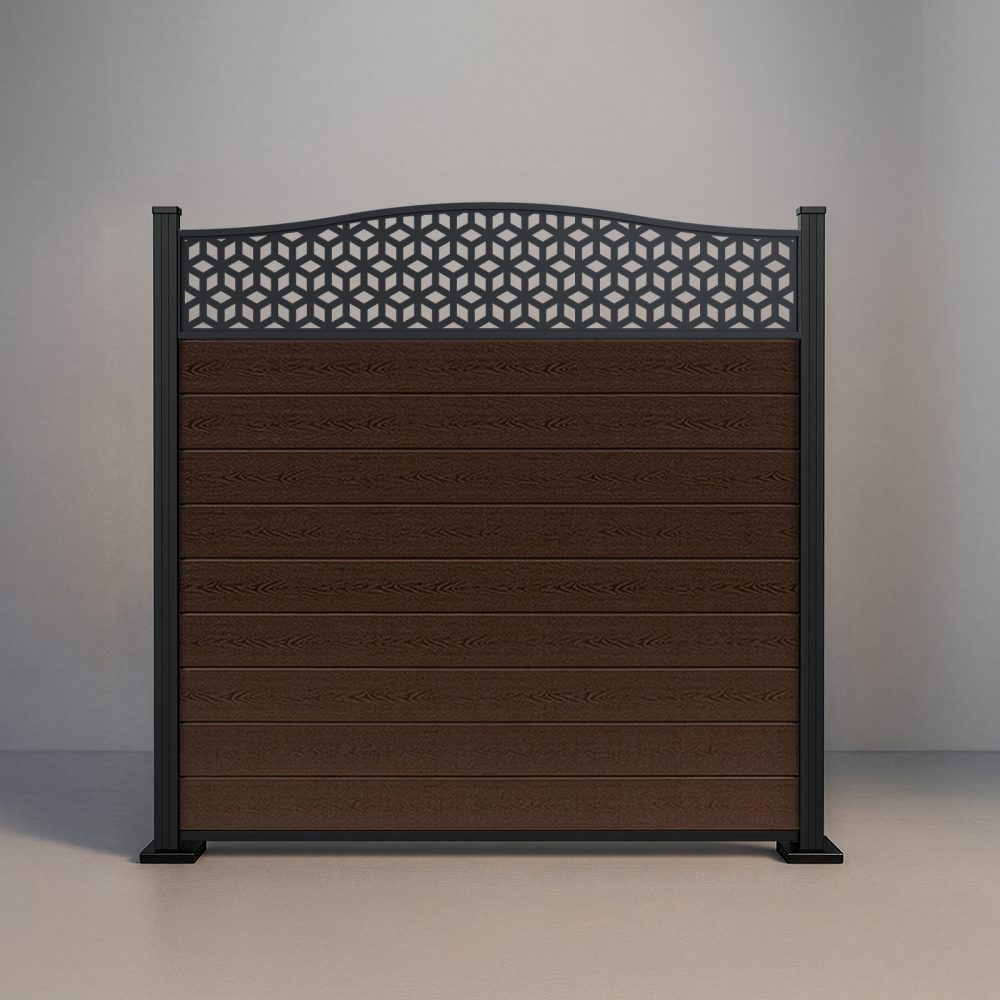 gwf s16 crescent top lattice 6ft height aspen brown composite standard post