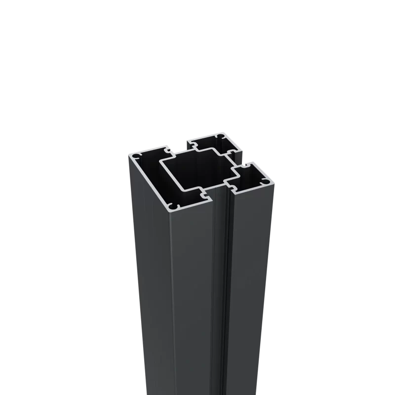 Greenwood Fence 4 inch (100mm) Commercial HP Post 12-foot aluminum three-slot design for line end corner and intersection configurations