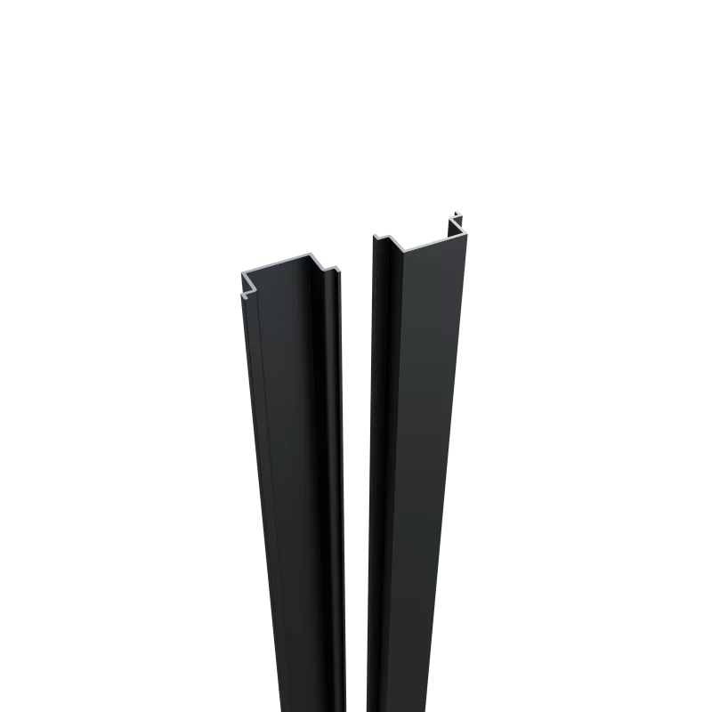 Greenwood Fence 6.5 ft Side Post Cover matte black aluminum filler strip for residential fence heights