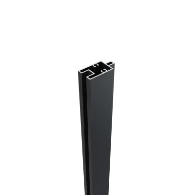 Greenwood Fence Bottom Rail matte black powder-coated aluminum 6-foot tongue-and-groove profile for base or mid rail use