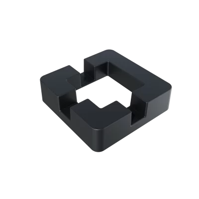 Greenwood Fence aluminum base plate cover matte black cast-aluminum three-slot design for 2-3/4 inch Standard Post