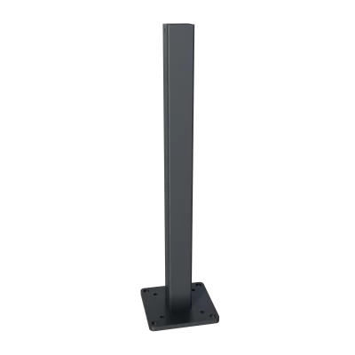 Greenwood Fence Commercial HP Post steel base plate galvanized 6 inch square with integrated 24 inch rod for surface-mount installation