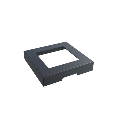 Greenwood Fence Aluminum Base Plate Cover matte black cast-aluminum for 4 inch Commercial HP Post