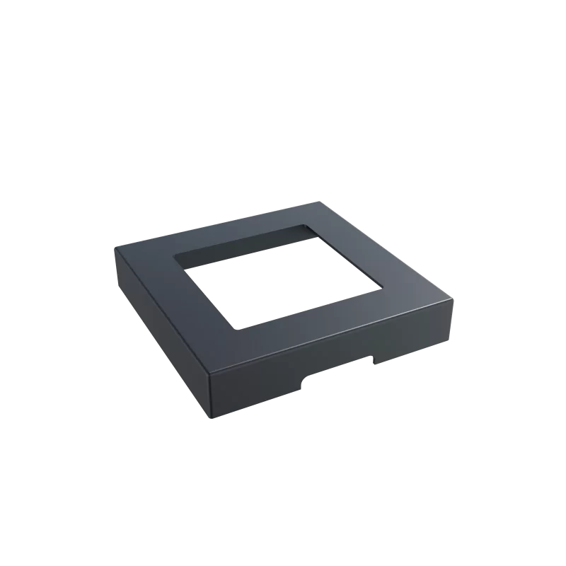 Greenwood Fence Aluminum Base Plate Cover matte black cast-aluminum for 4 inch Commercial HP Post