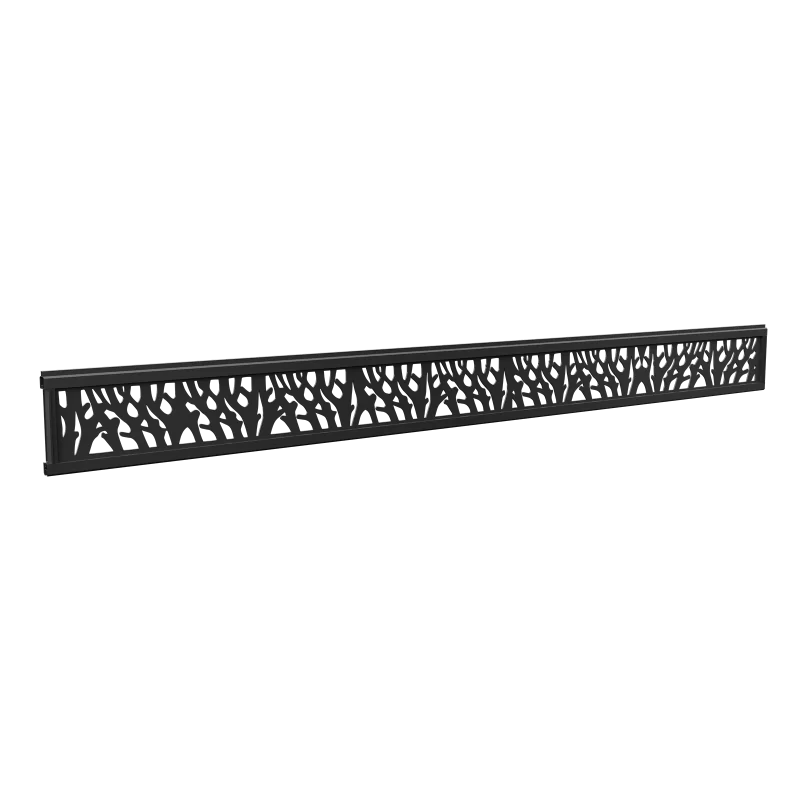 Greenwood Fence Ornamental Lattice Assembly, 6.22" (158mm) matte black powder-coated aluminum modular decorative infill with integrated framing