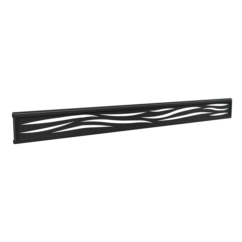 Greenwood Fence Waveform Lattice Assembly, 6.22" (158mm) matte black powder-coated aluminum modular decorative infill with integrated framing