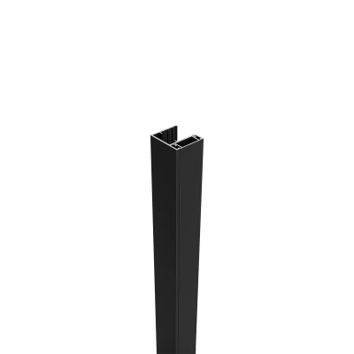 Greenwood Fence U-Channel Kit 6.5 ft matte black aluminum for gate post terminations pillar mounting and existing post retrofits