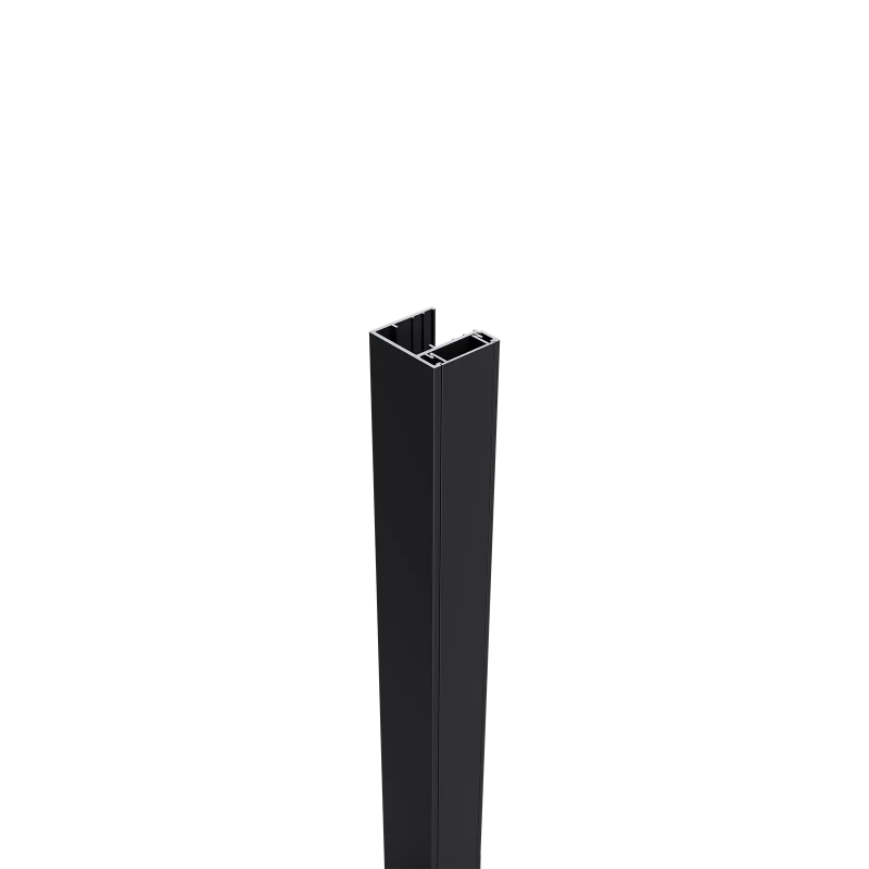 Greenwood Fence U-Channel Kit 6.5 ft matte black aluminum for gate post terminations pillar mounting and existing post retrofits